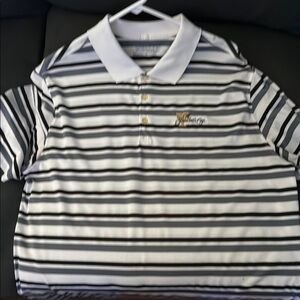 Nike Black and White Polo Shirt Classic Striped Design